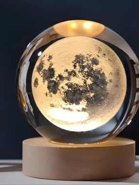 Moon Lamp, USB plug end, new in box, 2.5" base & 2.5" diameter glass sphere